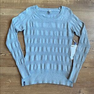 NWT Mondetta Pointelle Sweater in Heathered Grey Size Medium